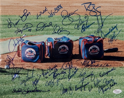 1986 New York Mets World Series Champion Team Signed Photograph with 31 Signatures Including Carter, Strawberry & Gooden (JSA)